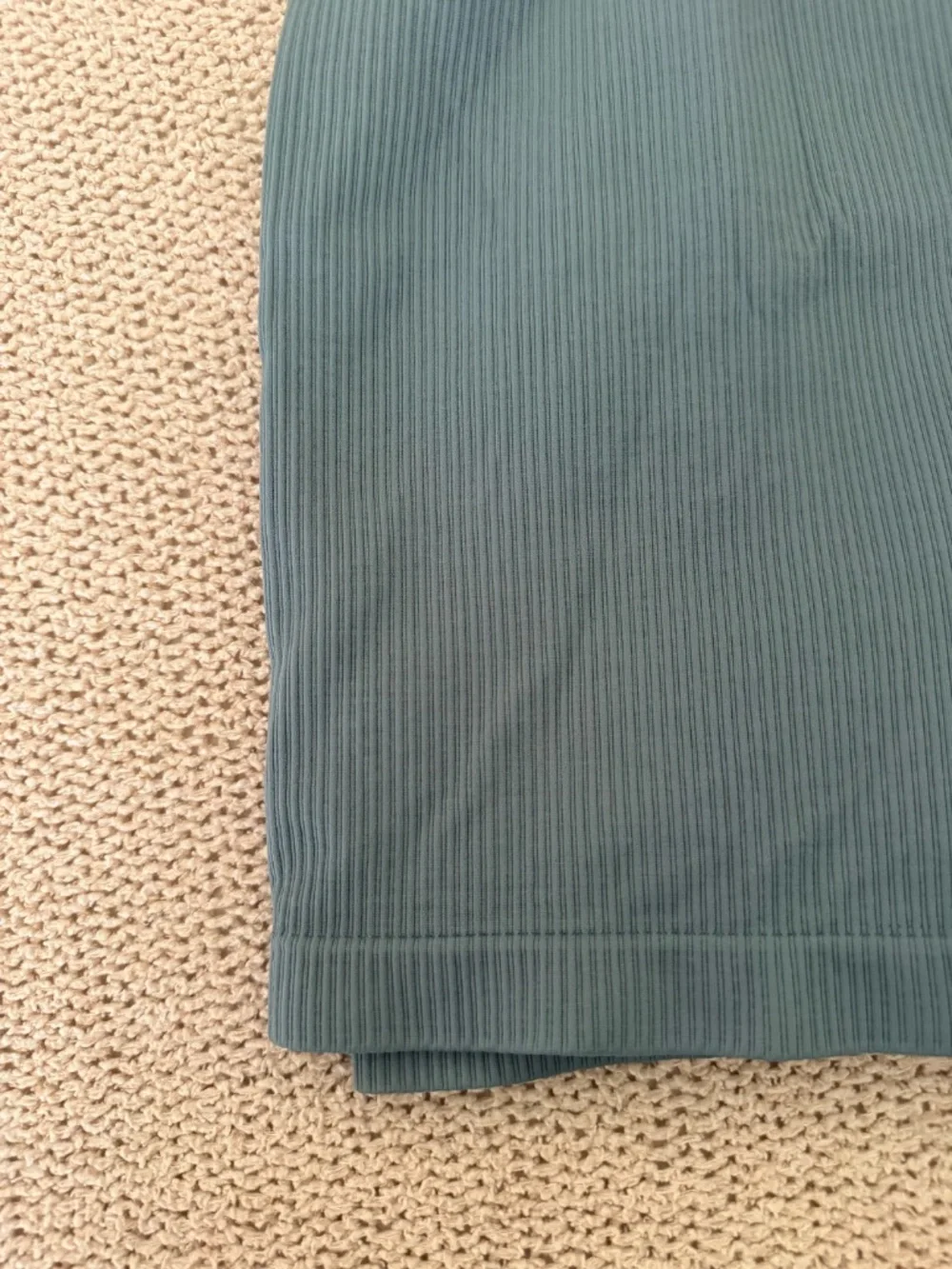 Light Blue Ribbed Biker Shorts